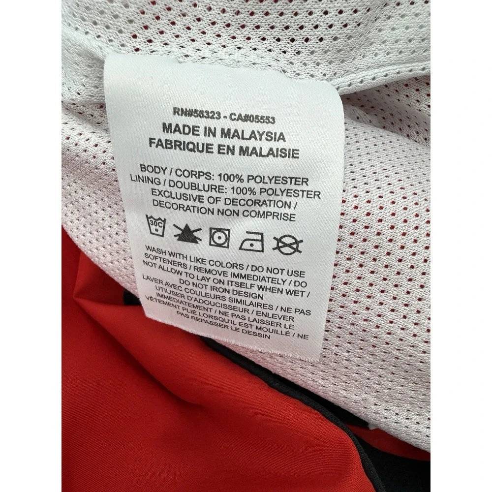 Nike Track Pants Men's Medium Red Black White Jogger Athletic Lined Swoosh